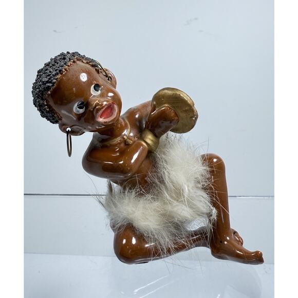 Vintage Ucagco African Native Figurines Japan Playing instruments Hula Dancer - Picture 6 of 10